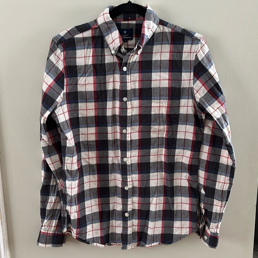 Ben Sherman Men's Button Down Plaid Shirt Sz S